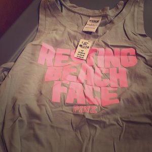 “Resting Beach Face” Pink tank top